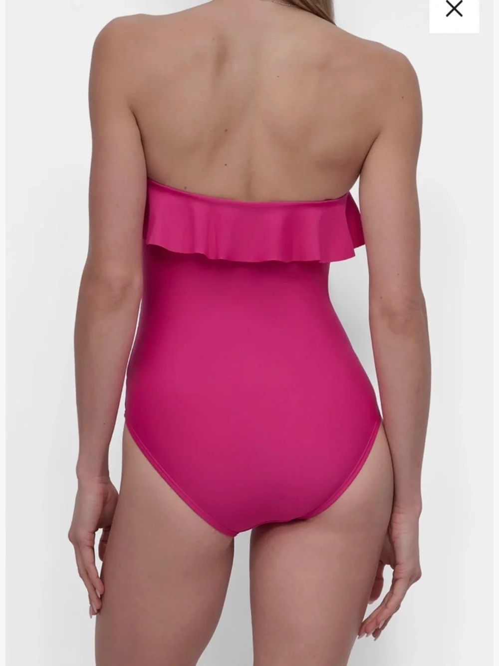 DKNY ruffled bandeau one piece swimsuit - Picture 2 of 5